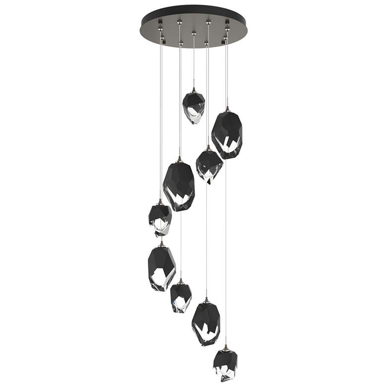 Image 1 Chrysalis 20.5"W 9-Light Black Crystal Smoke Mixed Crystal Standard Pe