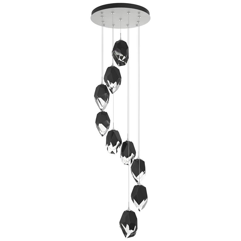 Image 1 Chrysalis 20.5"W 9-Light Black Crystal White Large Crystal Standard Pe