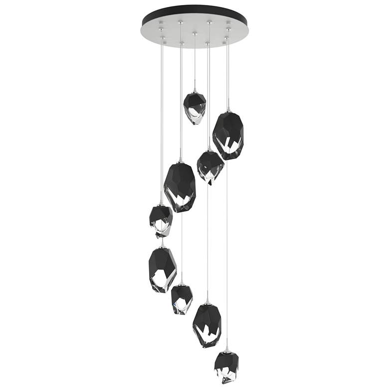 Image 1 Chrysalis 20.5"W 9-Light Black Crystal White Mixed Crystal Standard Pe