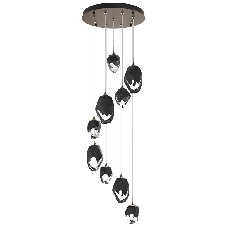 Image 1 Chrysalis 20.5"W 9-Light Bronze Mixed Black Crystal Standard Pendant