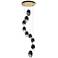 Chrysalis 20.5"W 9-Light Large Black Crystal Modern Brass Long Pendant