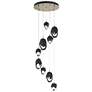 Chrysalis 20.5"W 9-Light Mixed Black Crystal Soft Gold Long Pendant