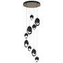 Chrysalis 20.5"W 9-Light Mixed Crystal Black Crystal Bronze Long Penda
