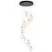 Chrysalis 20.5"W 9-Light Mixed Crystal White Crystal Black Long Pendan