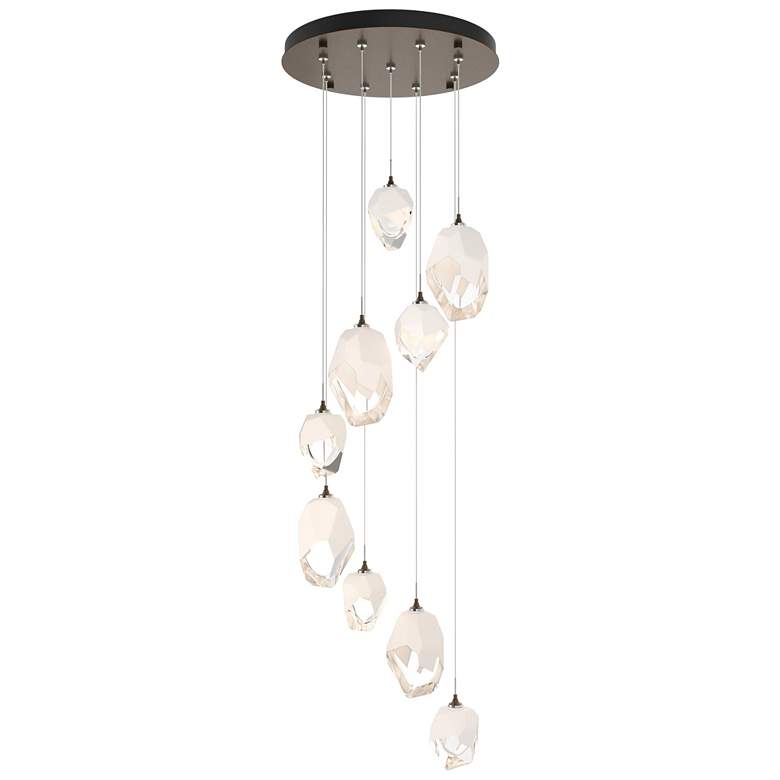 Image 1 Chrysalis 20.5"W 9-Light Mixed Crystal White Crystal Bronze Long Penda