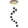 Chrysalis 20.5"W 9-Light Modern Brass Small Black Crystal Standard Pen