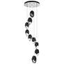 Chrysalis 20.5"W 9-Light Platinum Large Black Crystal Standard Pendant