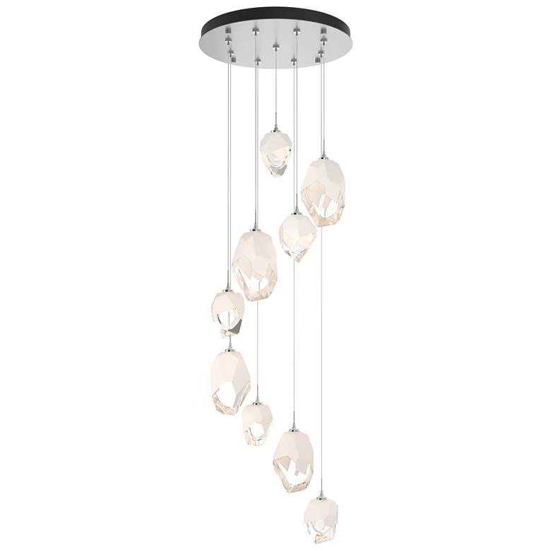 Image 1 Chrysalis 20.5"W 9-Light Platinum Mixed White Crystal Standard Pendant