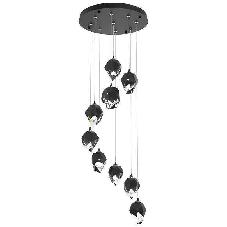 Image 1 Chrysalis 20.5"W 9-Light Small Crystal Black Crystal Black Long Pendan