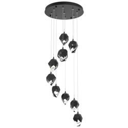 Chrysalis 20.5"W 9-Light Small Crystal Black Crystal Black Long Pendan