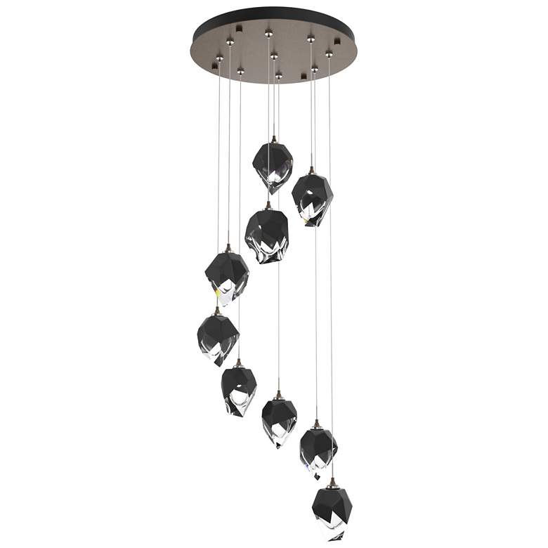 Image 1 Chrysalis 20.5"W 9-Light Small Crystal Black Crystal Bronze Long Penda