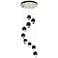 Chrysalis 20.5"W 9-Light Small Crystal Black Crystal Sterling Long Pen