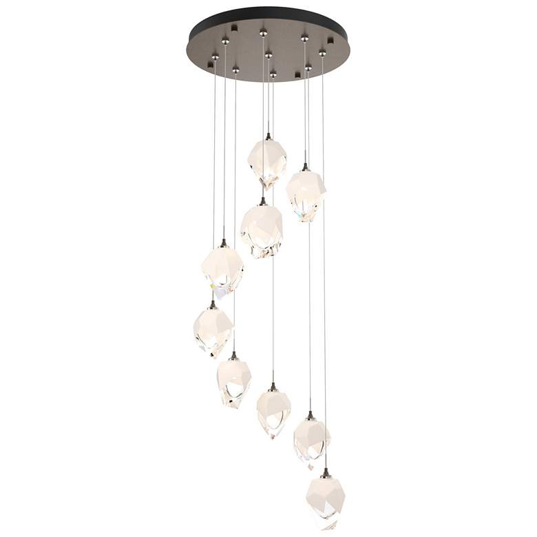Image 1 Chrysalis 20.5"W 9-Light Small Crystal White Crystal Bronze Long Penda