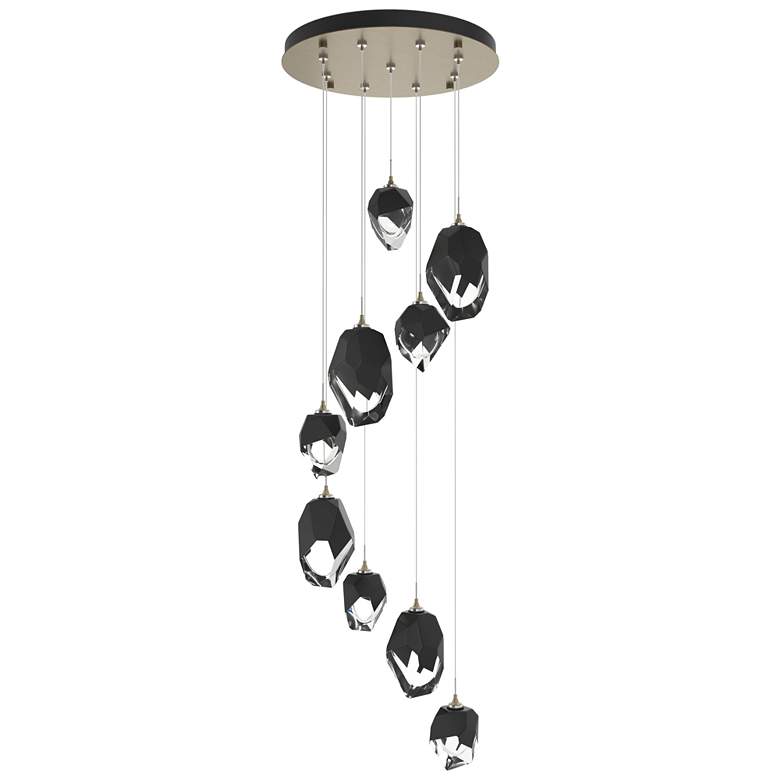 Image 1 Chrysalis 20.5"W 9-Light Soft Gold Mixed Black Crystal Standard Pendan