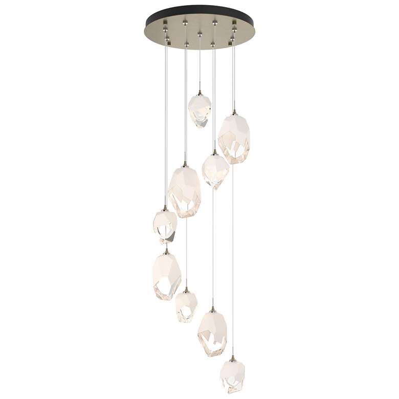 Image 1 Chrysalis 20.5"W 9-Light Soft Gold Mixed White Crystal Standard Pendan