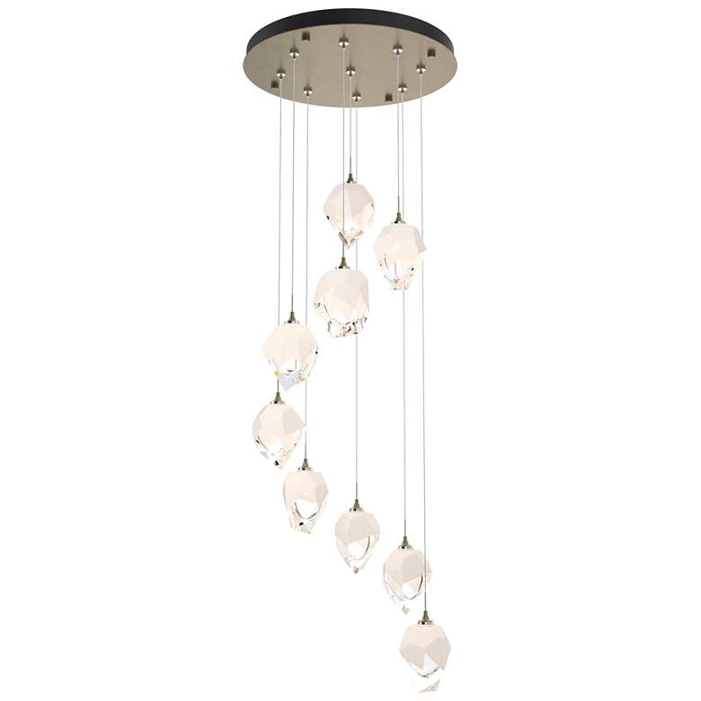 Image 1 Chrysalis 20.5"W 9-Light Soft Gold Small White Crystal Standard Pendan