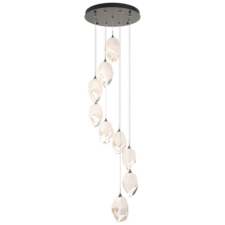 Image 1 Chrysalis 20.5"W 9-Light White Crystal Smoke Large Crystal Standard Pe