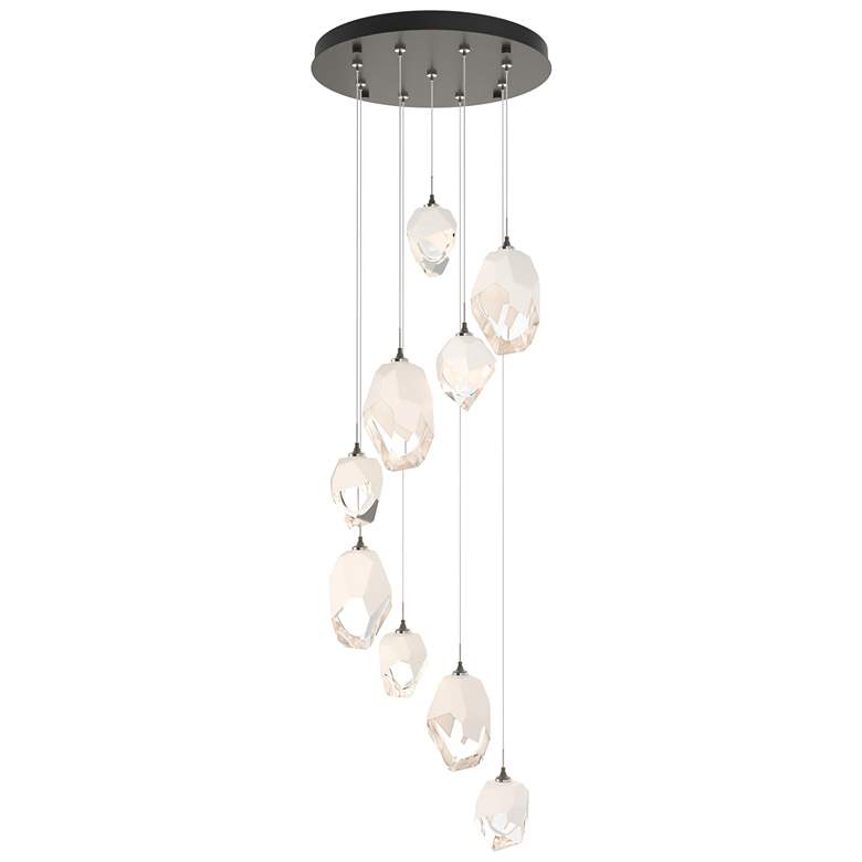 Image 1 Chrysalis 20.5"W 9-Light White Crystal Smoke Mixed Crystal Standard Pe