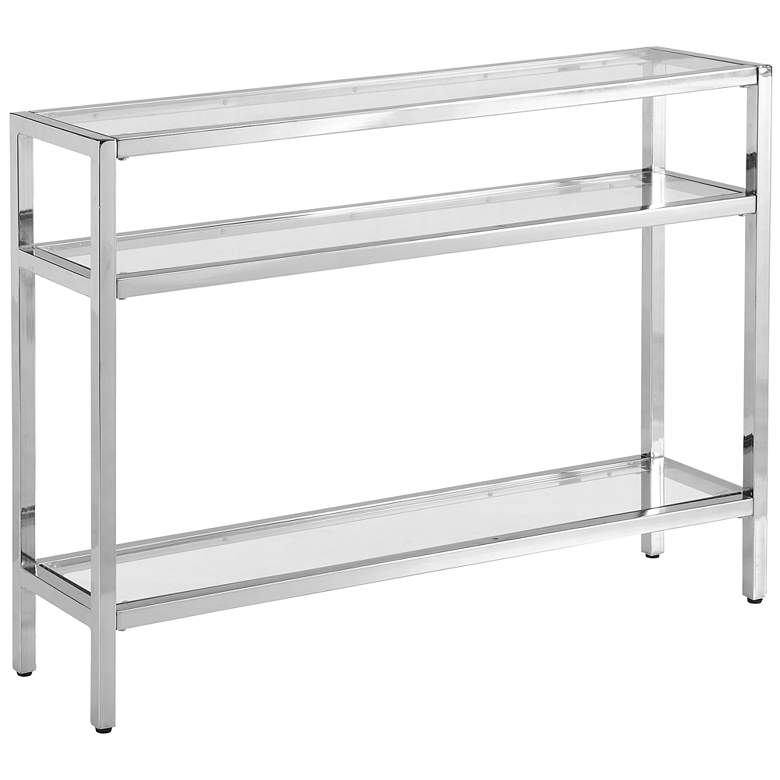 Image 1 Chrysalis 3 Tier Chrome Glass Top Console