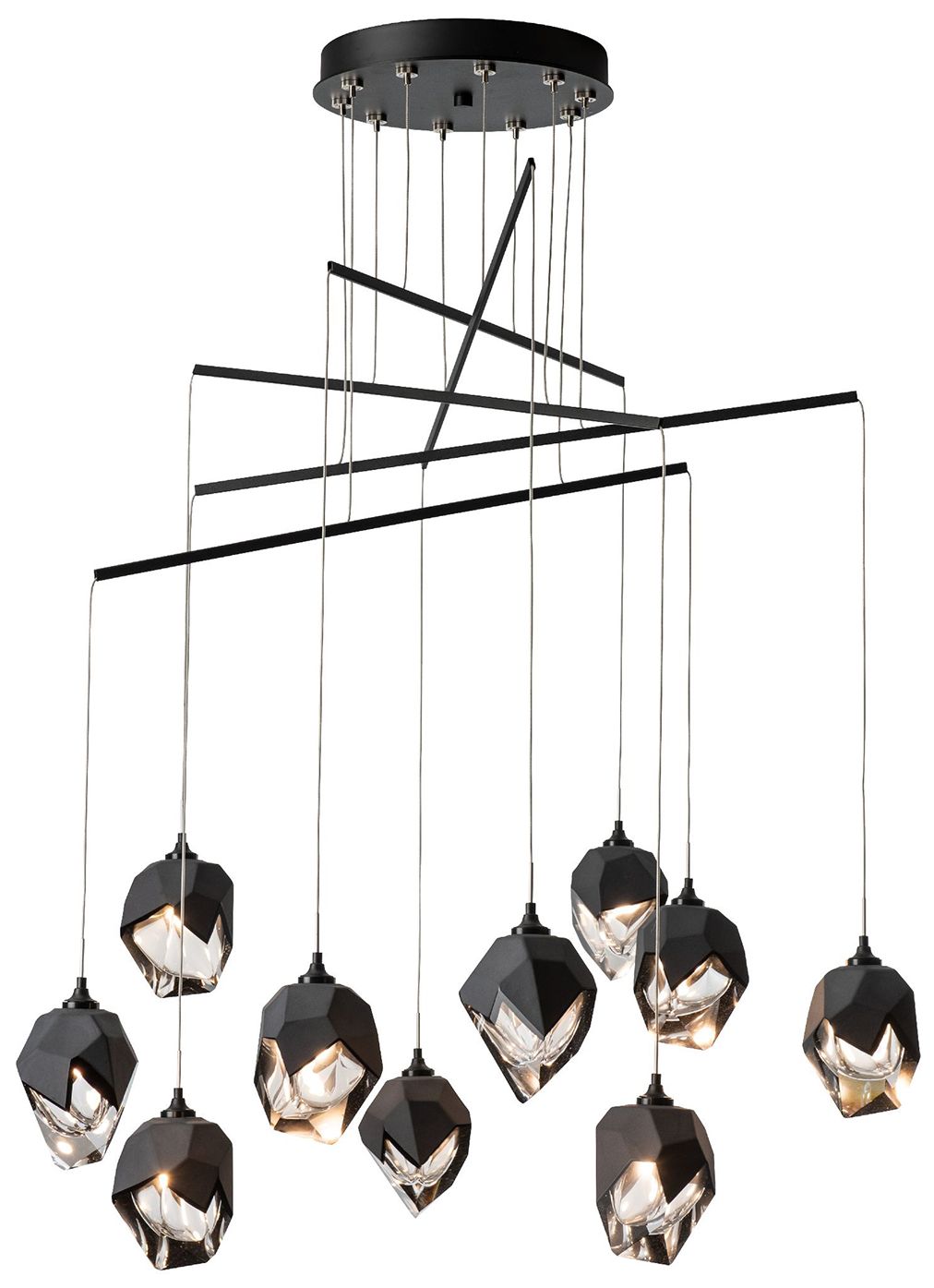 Chrysalis 37.2" Wide 10-Light Black Pendant - Made to Order