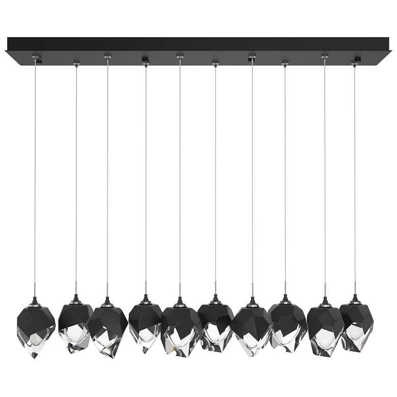 Image 1 Chrysalis 44.5"W 10-Light Black Small Black Crystal Standard Pendant