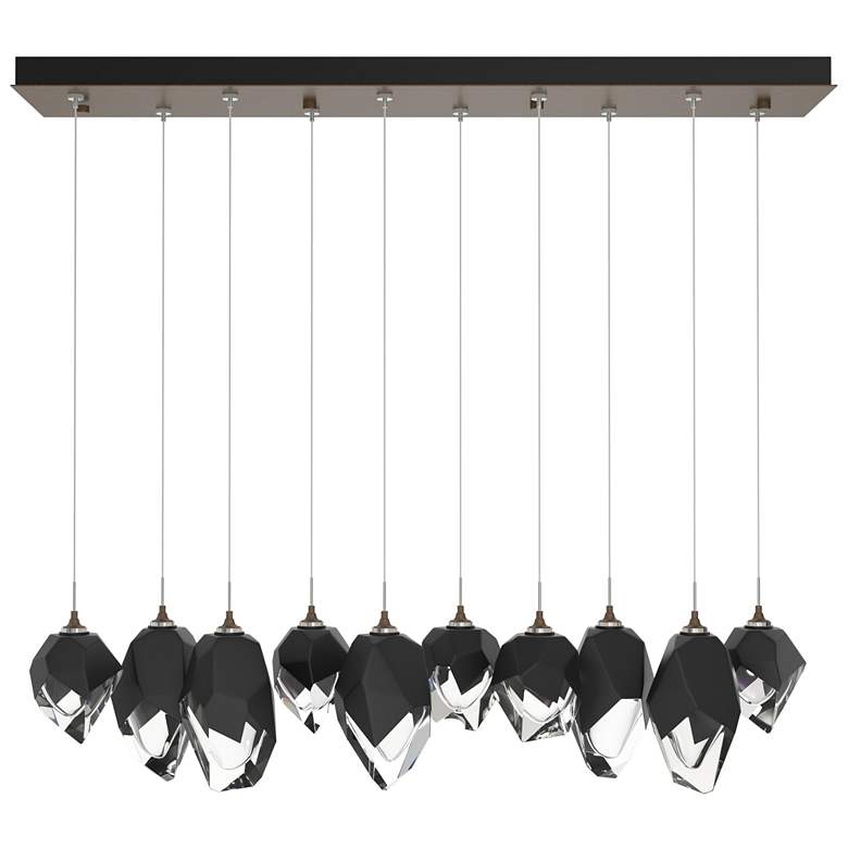 Image 1 Chrysalis 44.5"W 10-Light Bronze Mixed Black Crystal Standard Pendant