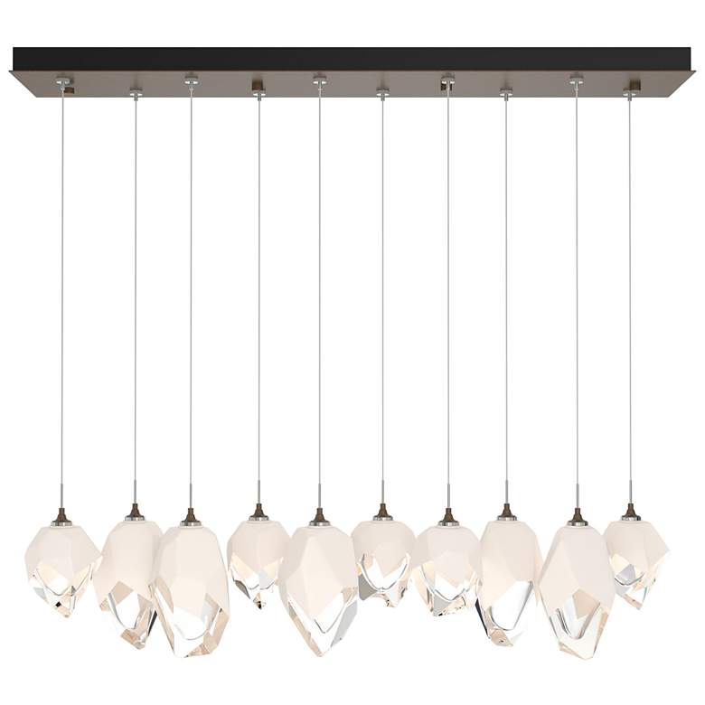Image 1 Chrysalis 44.5"W 10-Light Bronze Mixed White Crystal Standard Pendant