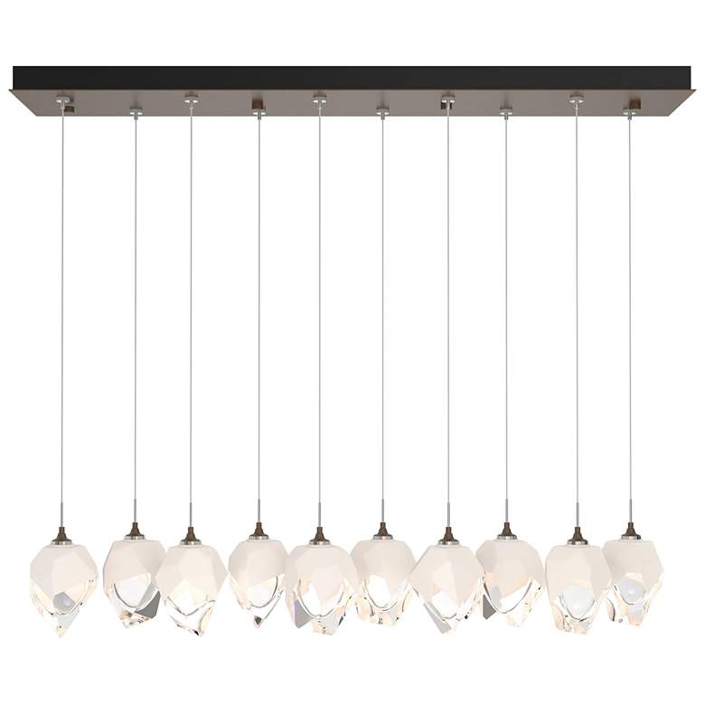 Image 1 Chrysalis 44.5"W 10-Light Bronze Small White Crystal Standard Pendant