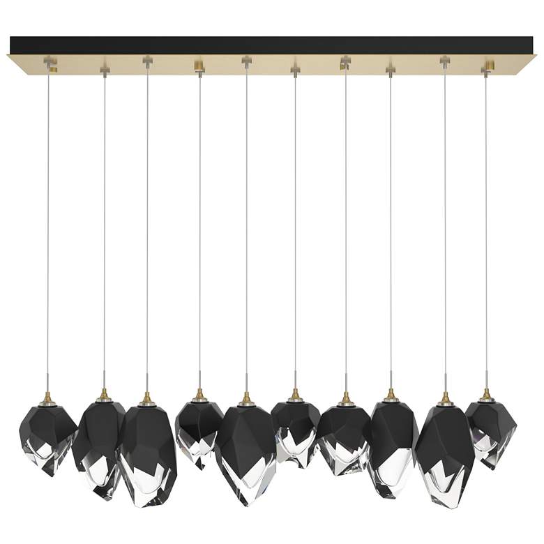 Image 1 Chrysalis 44.5"W 10-Light Modern Brass Mixed Black Crystal Standard Pe