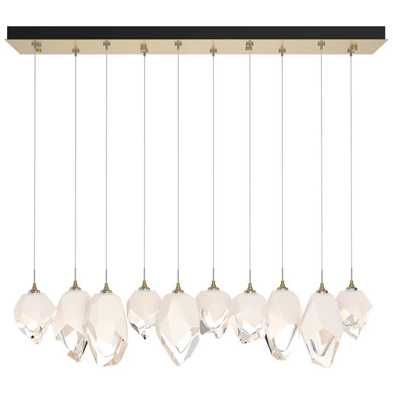 Image 1 Chrysalis 44.5"W 10-Light Modern Brass Mixed White Crystal Standard Pe