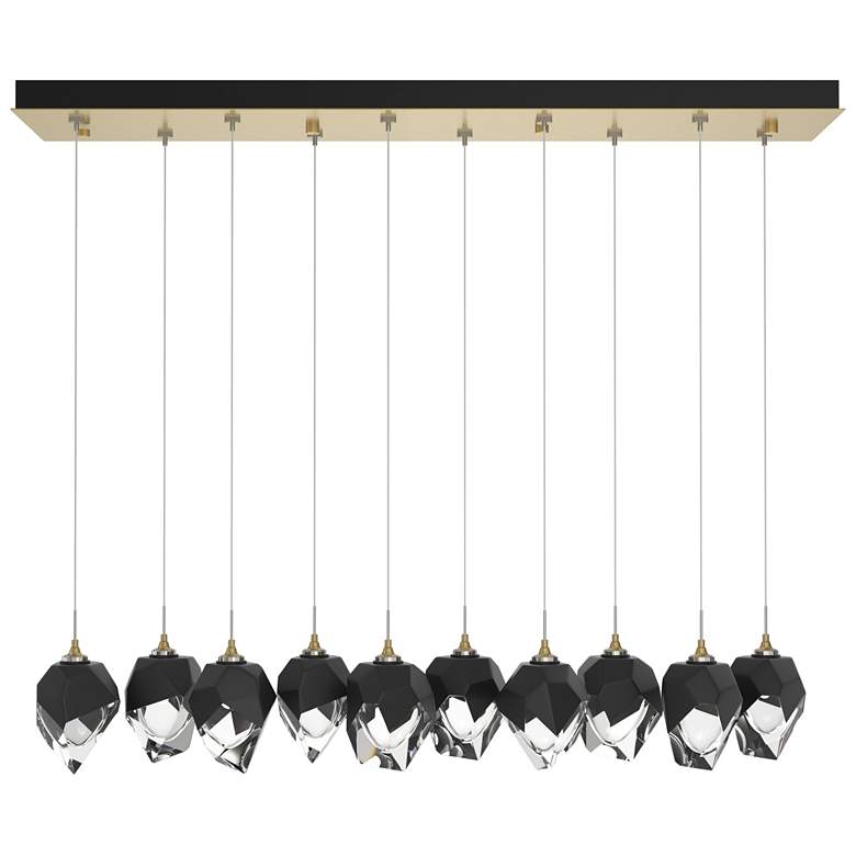 Image 1 Chrysalis 44.5"W 10-Light Modern Brass Small Black Crystal Standard Pe