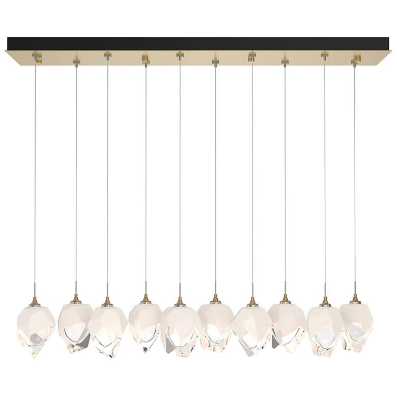 Image 1 Chrysalis 44.5"W 10-Light Modern Brass Small White Crystal Standard Pe