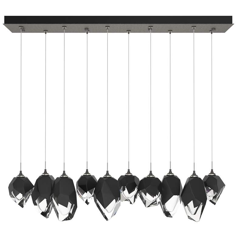Image 1 Chrysalis 44.5"W 10-Light Natural Iron Mixed Black Crystal Standard Pe