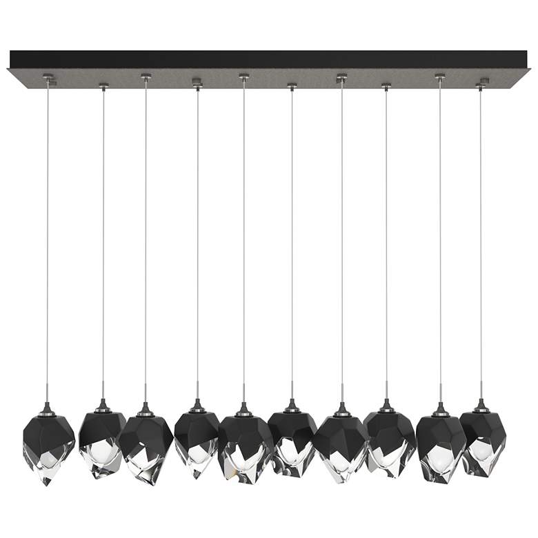 Image 1 Chrysalis 44.5"W 10-Light Natural Iron Small Black Crystal Standard Pe