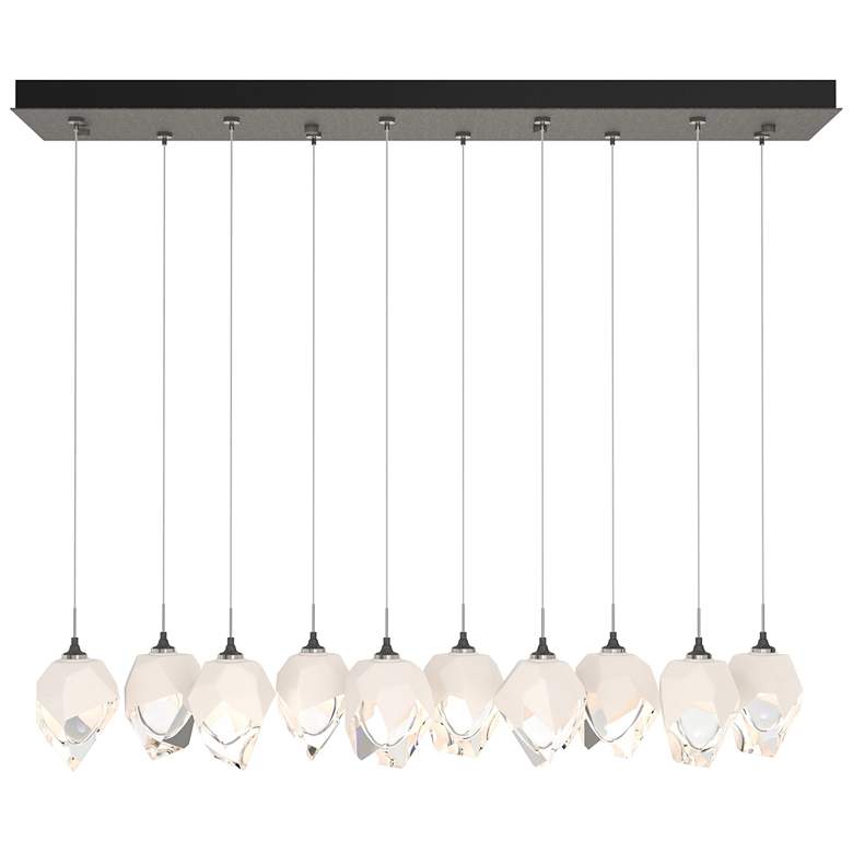 Image 1 Chrysalis 44.5"W 10-Light Natural Iron Small White Crystal Standard Pe