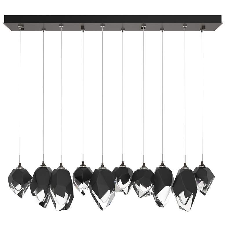 Image 1 Chrysalis 44.5"W 10-Light Oiled Bronze Mixed Crystal Black Standard Pe