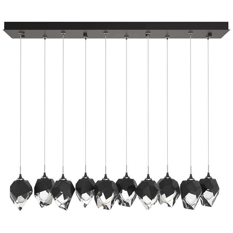Image 1 Chrysalis 44.5"W 10-Light Oiled Bronze Small Black Crystal Standard Pe
