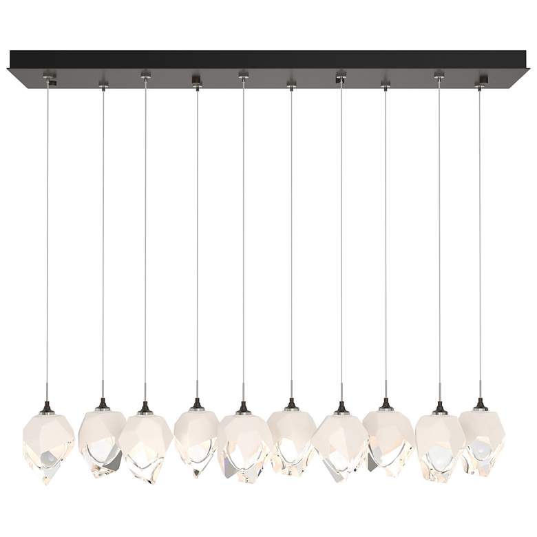 Image 1 Chrysalis 44.5"W 10-Light Oiled Bronze Small White Crystal Standard Pe