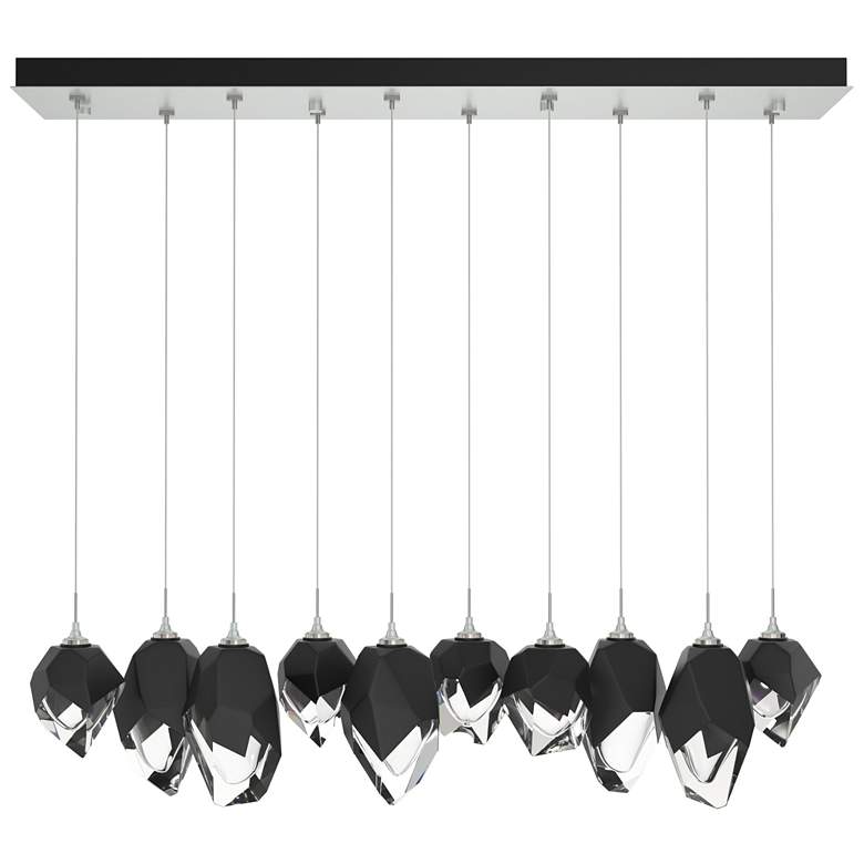 Image 1 Chrysalis 44.5"W 10-Light Platinum Mixed Black Crystal Standard Pendan
