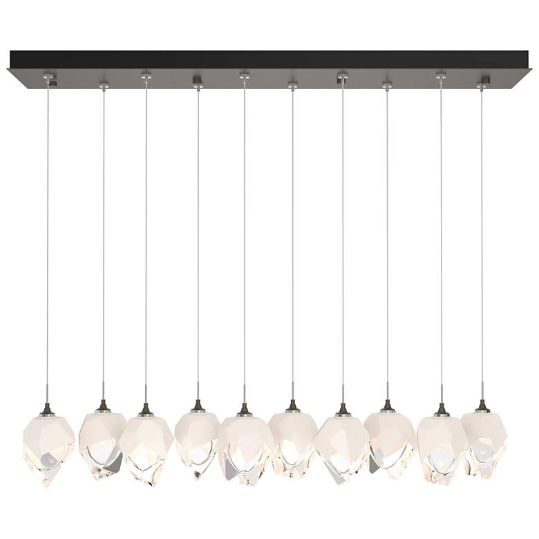 Image 1 Chrysalis 44.5"W 10-Light Smoke Small White Crystal Standard Pendant
