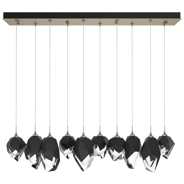 Image 1 Chrysalis 44.5"W 10-Light Soft Gold Mixed Black Crystal Standard Penda
