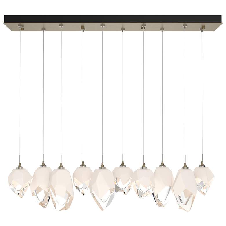 Image 1 Chrysalis 44.5"W 10-Light Soft Gold Mixed White Crystal Standard Penda