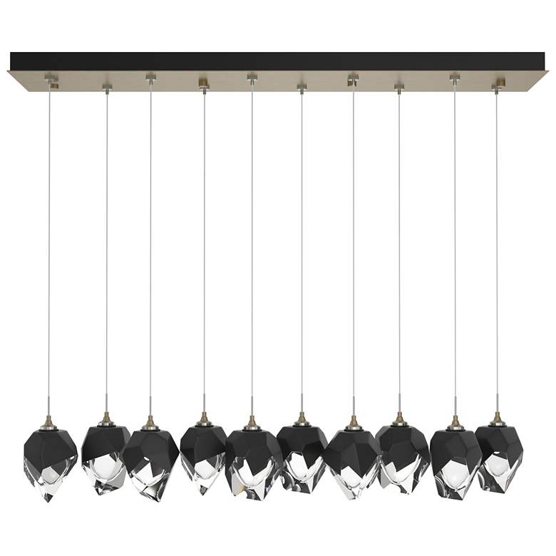 Image 1 Chrysalis 44.5"W 10-Light Soft Gold Small Black Crystal Standard Penda