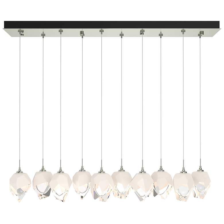 Image 1 Chrysalis 44.5"W 10-Light Sterling Small White Crystal Standard Pendan