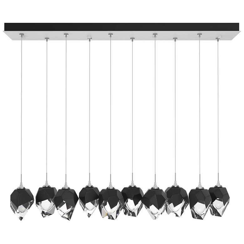 Image 1 Chrysalis 44.5"W 10-Light White Small Black Crystal Standard Pendant