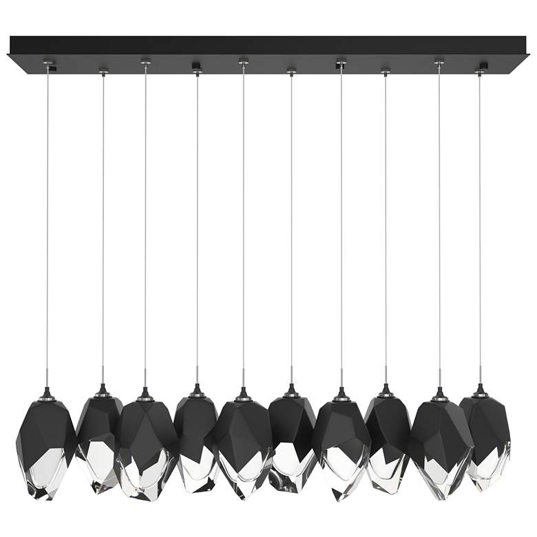 Image 1 Chrysalis 44.7"W 10-Light Black Large Black Crystal Standard Pendant