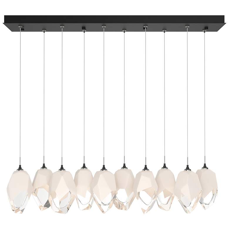 Image 1 Chrysalis 44.7"W 10-Light Black Large White Crystal Standard Pendant