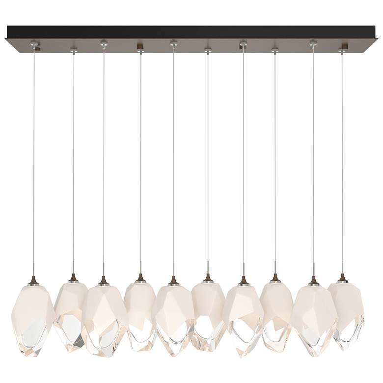 Image 1 Chrysalis 44.7"W 10-Light Bronze Large White Crystal Standard Pendant