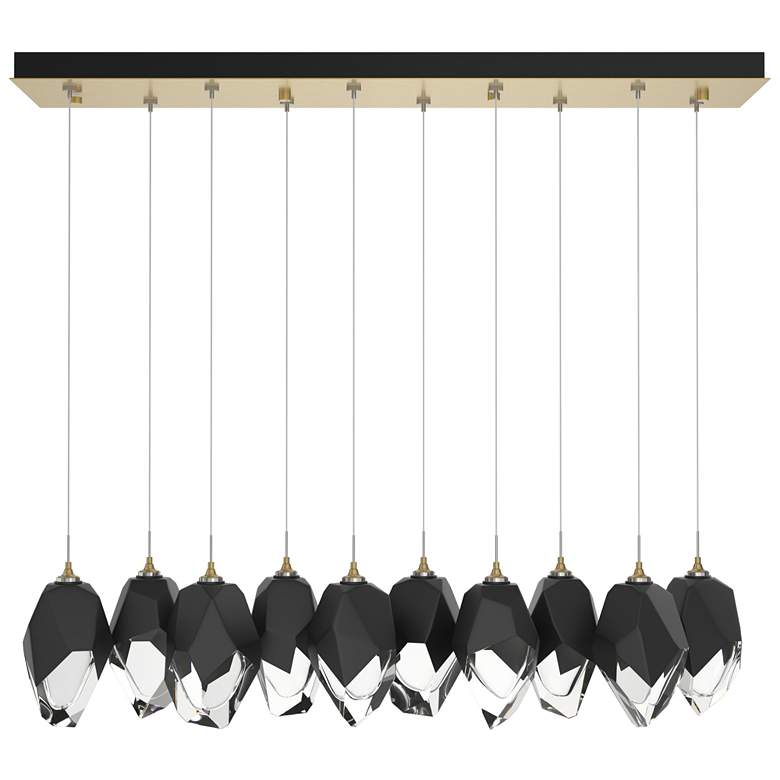 Image 1 Chrysalis 44.7"W 10-Light Modern Brass Large Black Crystal Standard Pe