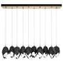 Chrysalis 44.7"W 10-Light Modern Brass Large Black Crystal Standard Pe